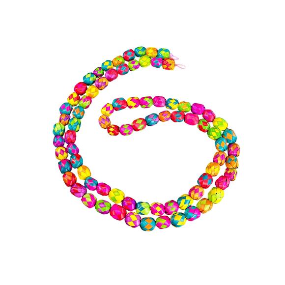 Bright- Garland- Weaved Breaded Balls- longer than 113 "- fiesta- preowned - Picture 5 of 6